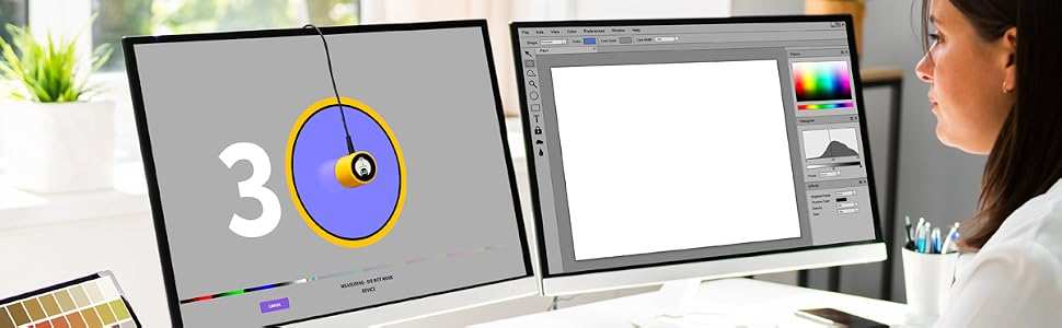photo editing monitor with color calibration tool