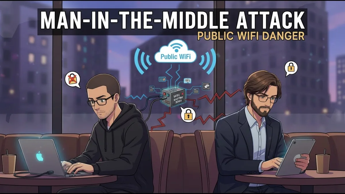 public Wi-Fi man-in-the-middle attack