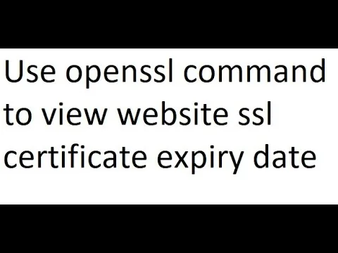 SSL certificate expiration diagram