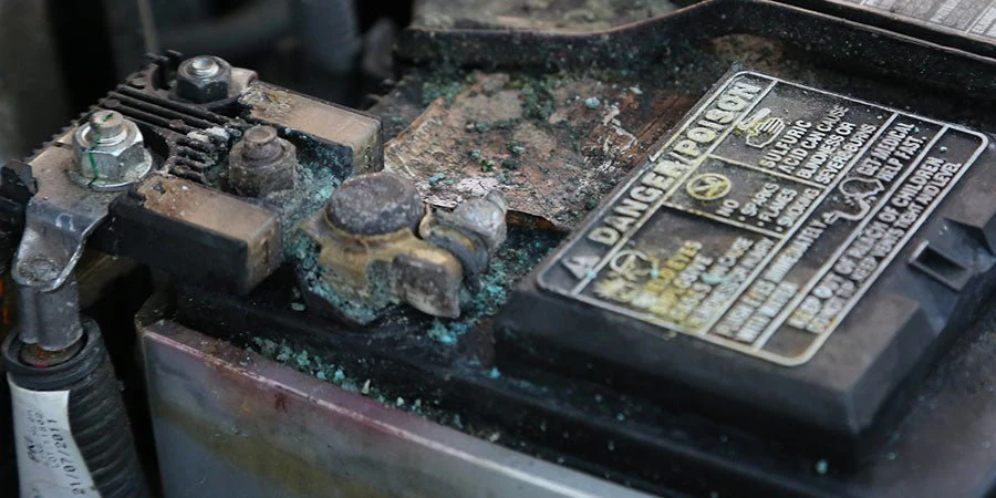 water damaged speaker battery corrosion