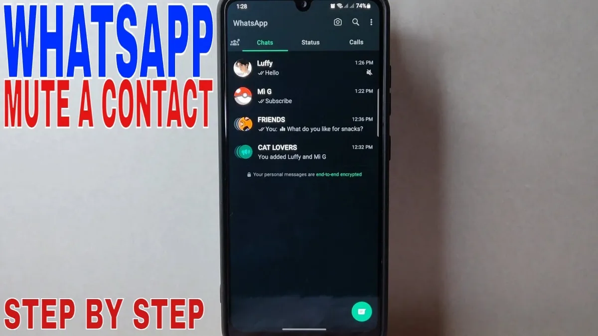 WhatsApp mute contact options