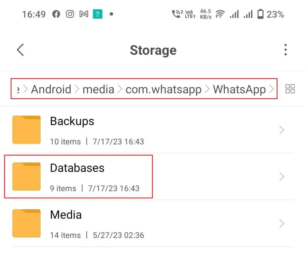 msgstore.db.crypt14 local backup file