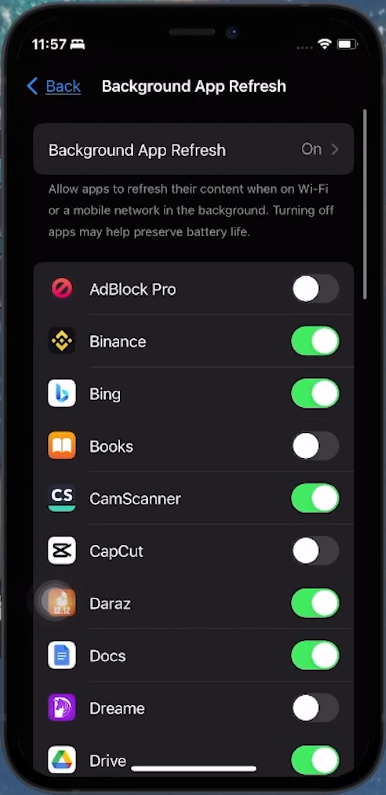 Background App Refresh